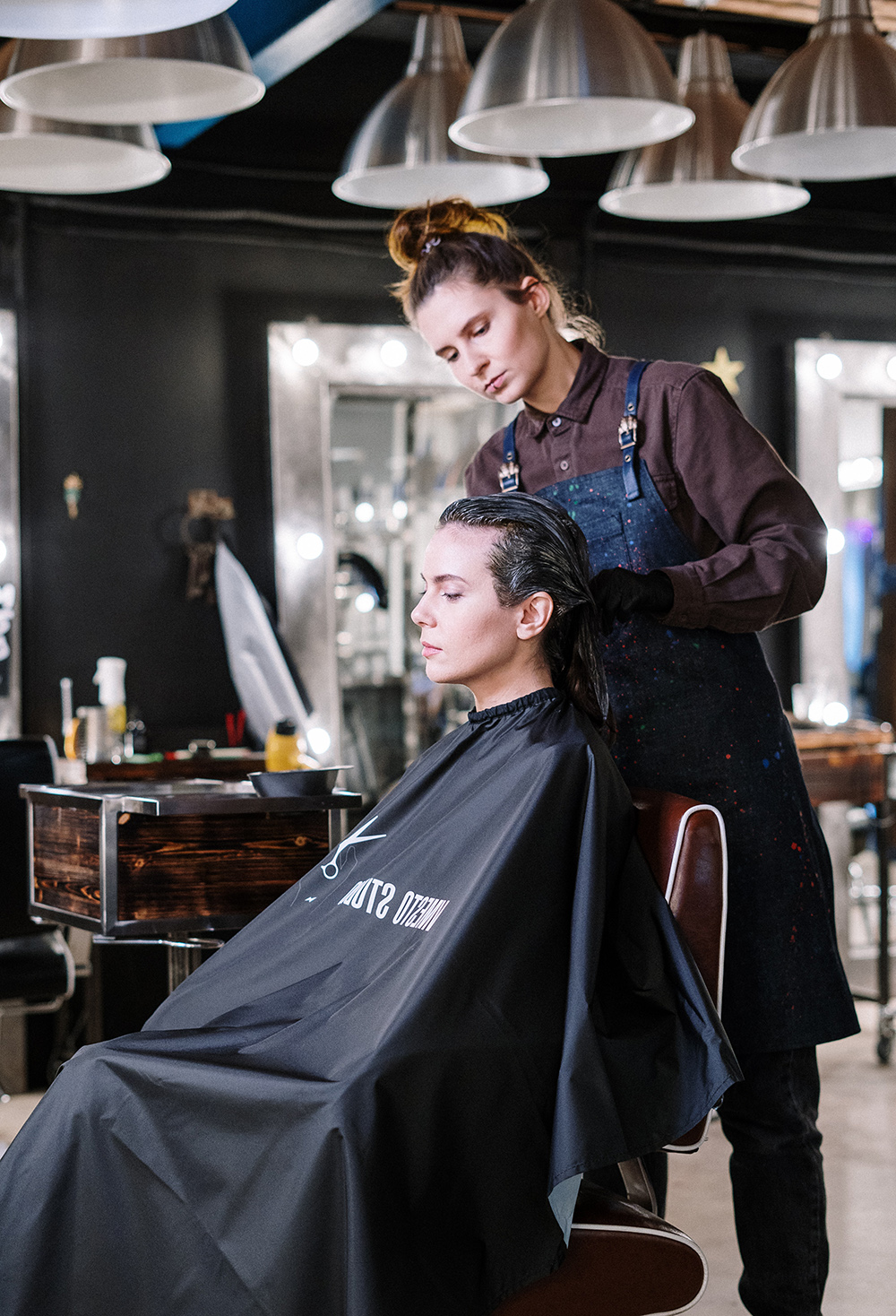 Woman Preparing For Hair Treatment